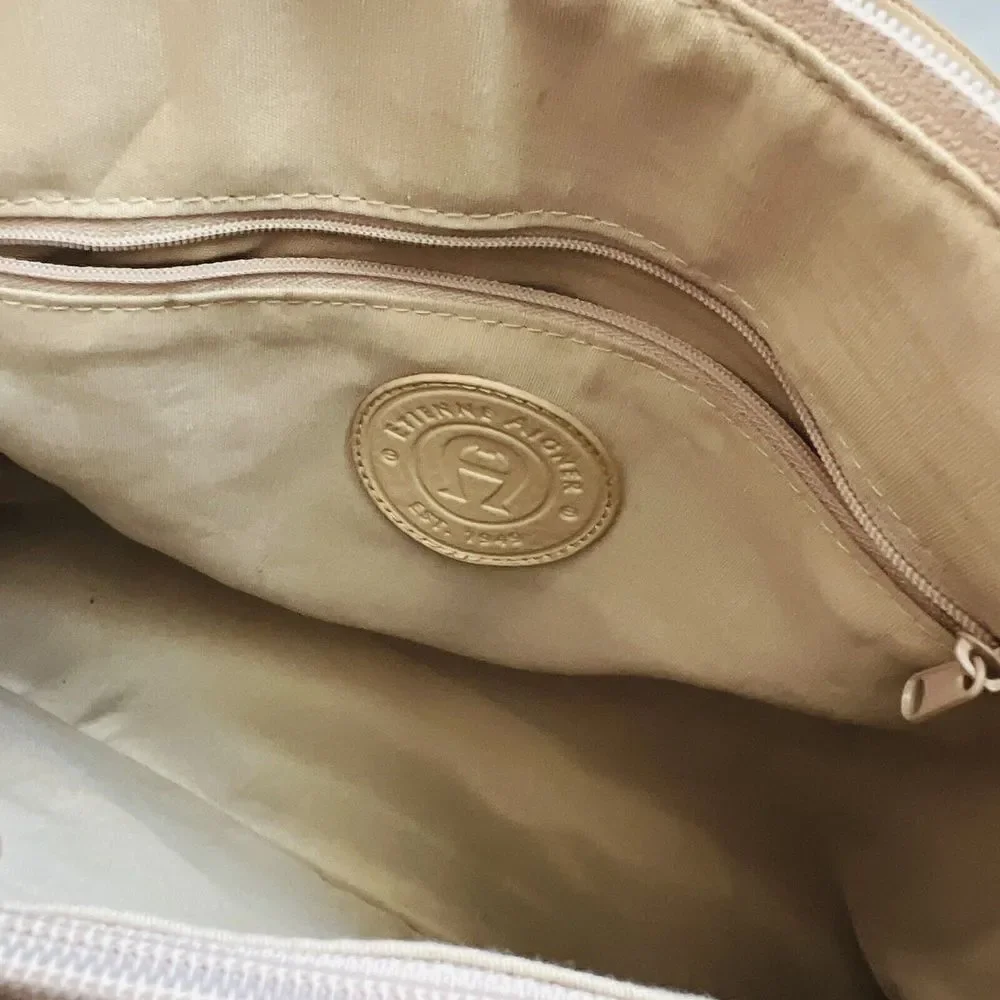 Vintage Etienne Aigner Logo Collection Tan Brown Handbag Shoulder Bag Purse